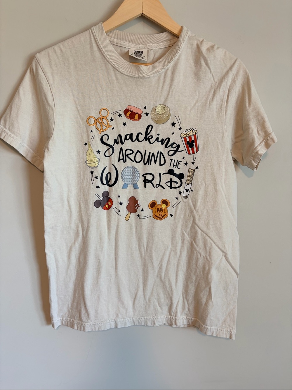 Snacking Around The World Disney- comfort colors tee